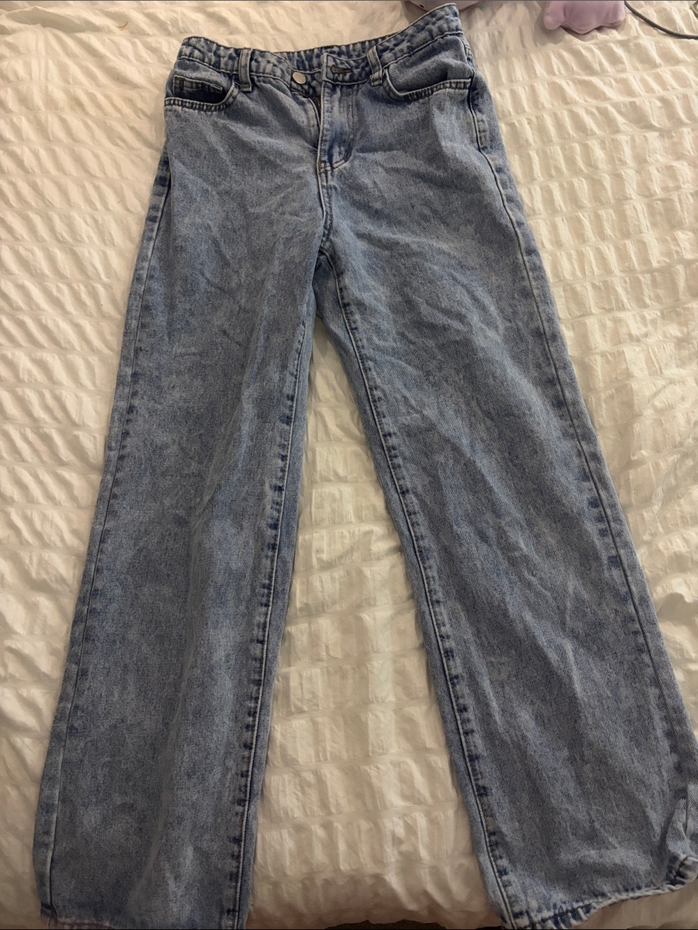 SHEIN Light Blue Kids Straight-Leg Jeans